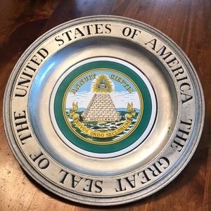 RWP Wilton Pewter Plate United States Seal Vintage